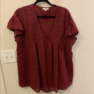 Burgundy top